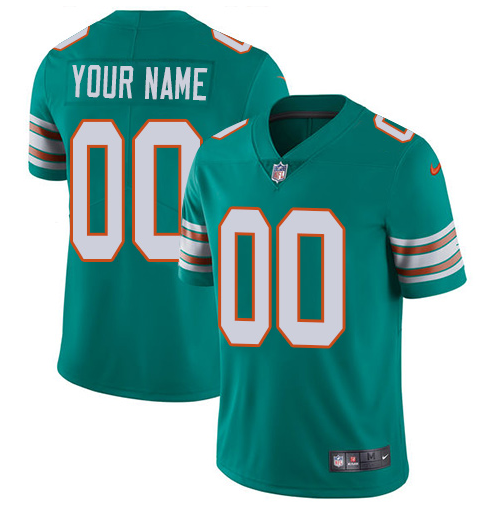 Men's Miami Dolphins ACTIVE PLAYER Custom Aqua Green NFL Alternate Vapor Untouchable Stitched Limited Jersey